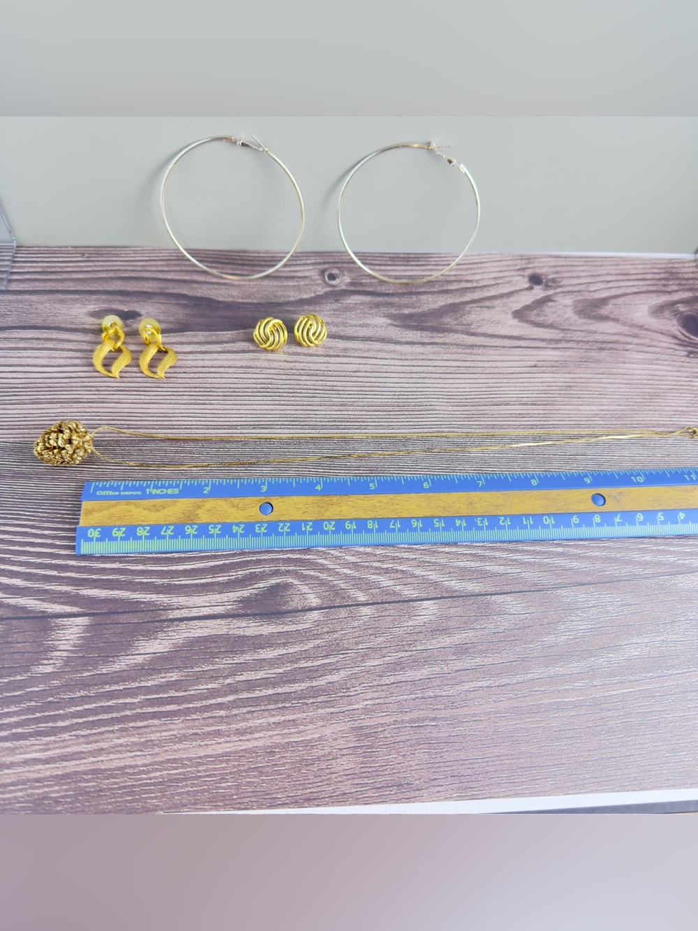 Vintage Jewelry Lot – Monet Earrings, Gold-Tone Hoops & Necklace Bundle